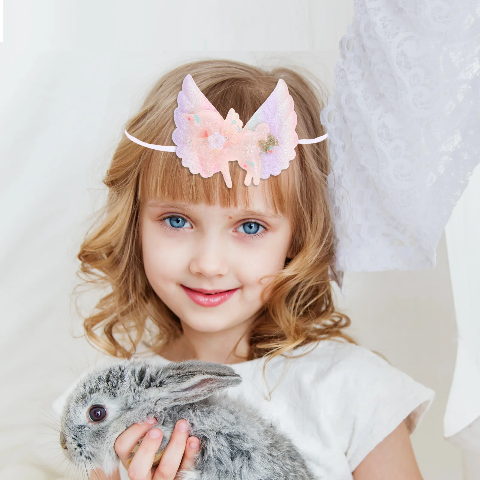 

1Set Easter Headband Set Bunny Ear Unicorn Wing Butterfly Cute Decorative Hair Accessories for Girls Women Easter Party