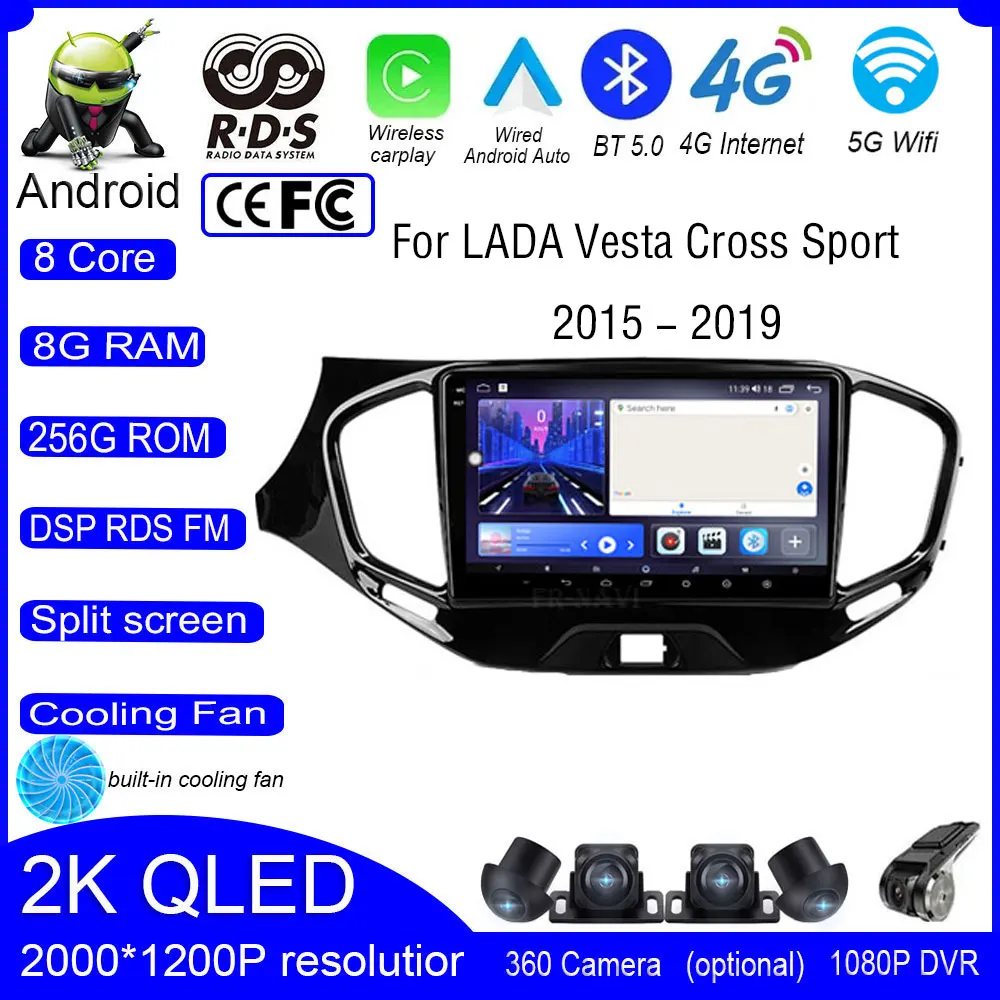 

Android 14 Head Unit For LADA Vesta Cross Sport 2015 - 2019 9" DSP Car Radio Multimedia Video Player GPS Navigation Carplay