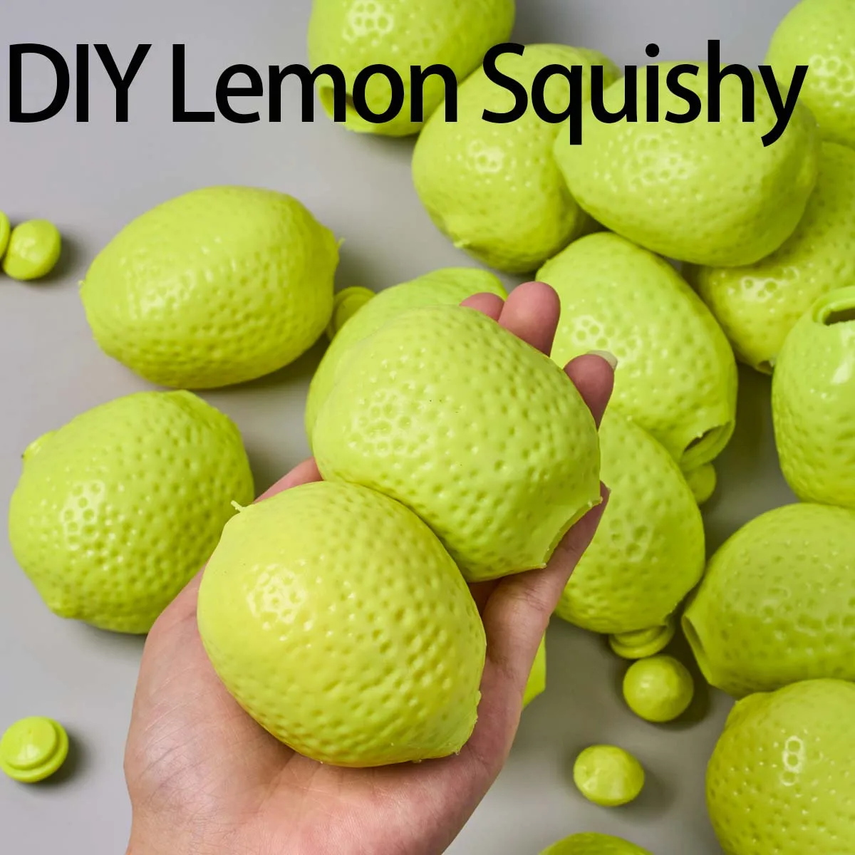 Lemon Shape TPR Empty Ball Skin With Plug DIY Handmade Fillable Relief Materials Squeeze Fidget Toy Craft Gift Making Supplies