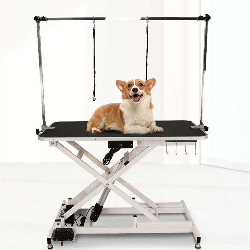 Electric lift pet grooming table cat and dog bathing grooming table PVC table top non-slip waterproof