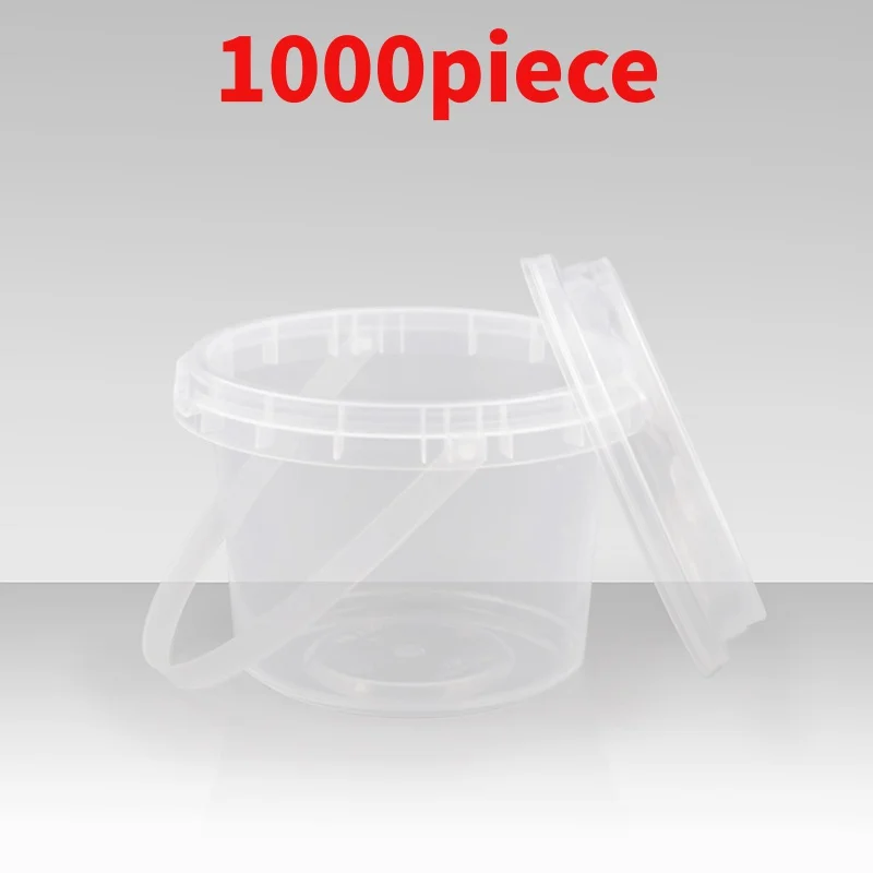 10 00 pezzi.Custom.Vuoto 500ML Secchio di plastica Bottiglia PP Tazza Contenitore di frutta PP Secchio Tazze con coperchio Manico Quadrato Frutta Co