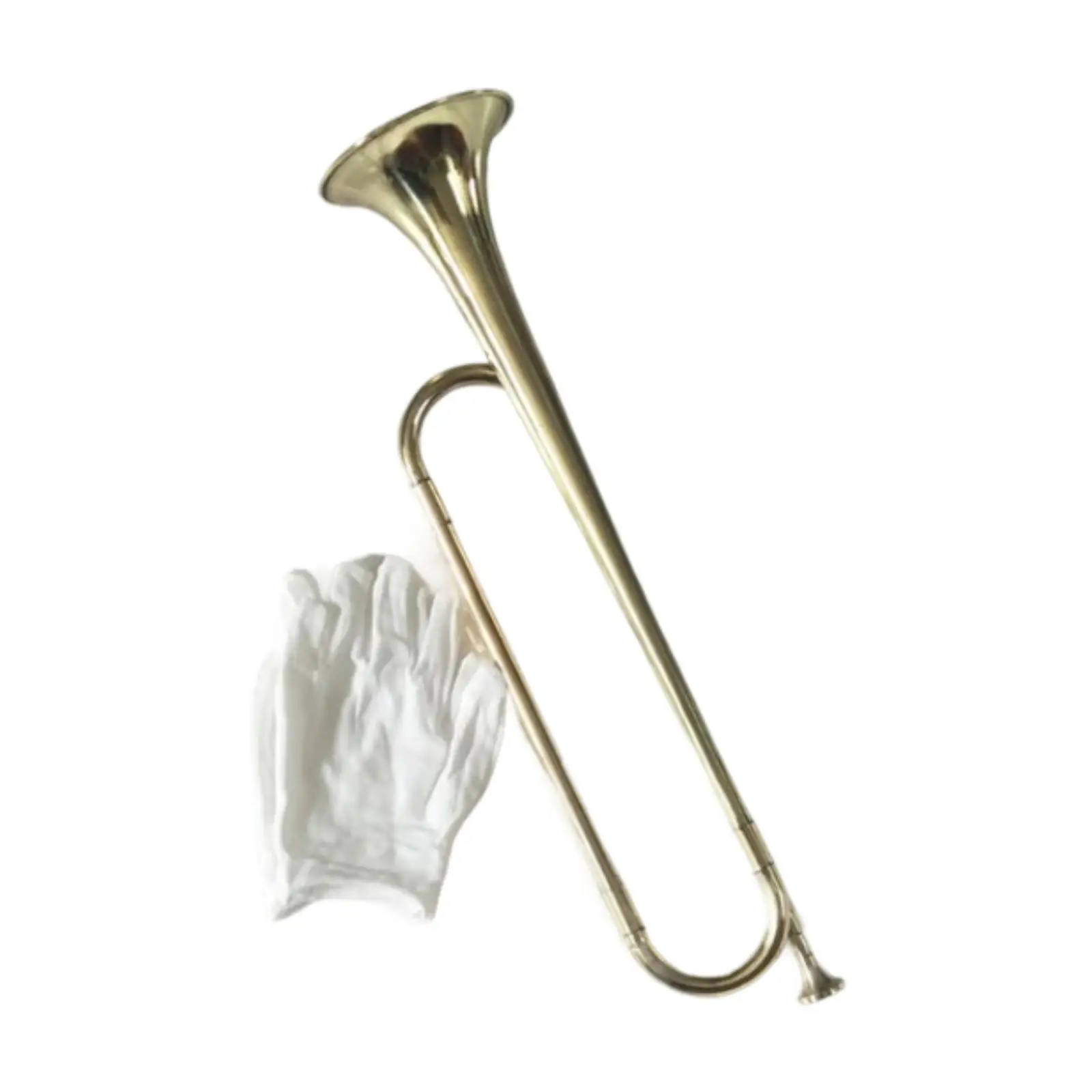 Instrumento musical BB Bugle Trompeta de caballería de latón dorado para atmósfera de festival