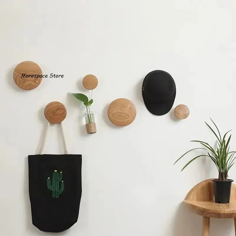 Wall Hanger Wooden Towel Hooks Pretty Living Room Wall Decor Wood Round Clothes Rack Wall Coat Hanger Mushroom Clothes Hook