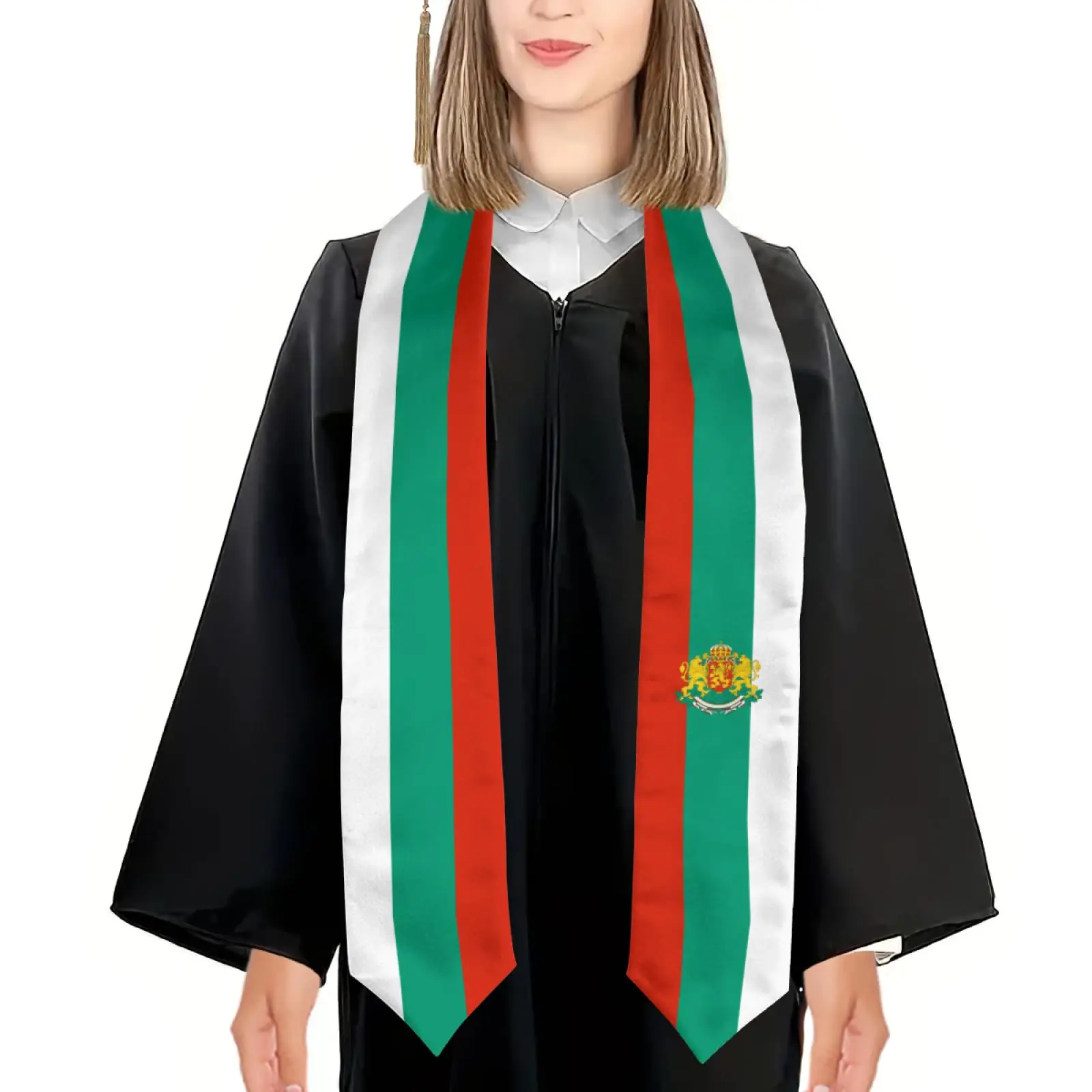 2025 Bulgaria Flag Graduation Stole Shawl Sash Honor For Study Aboard International Students