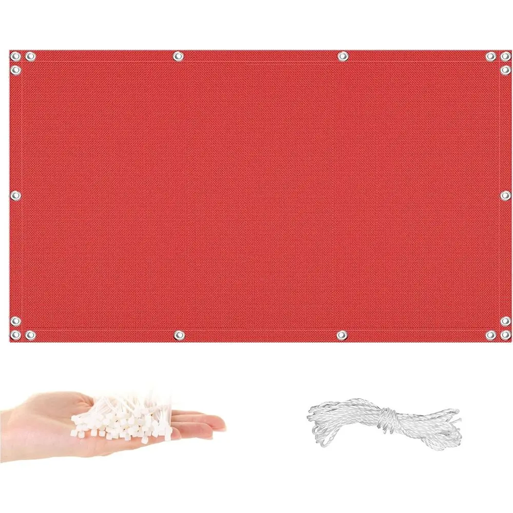 

UV-Protected Weather-Resistant Red Outdoor Privacy Screen with Grommets for Patio and Backyard