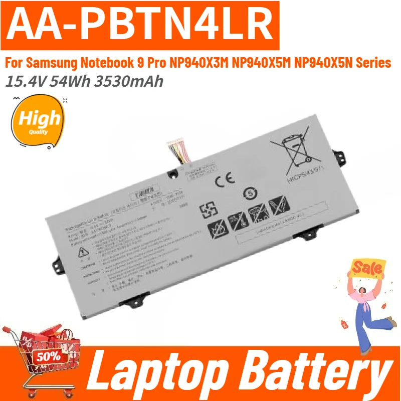 

Brand New AA-PBTN4LR High Quality Laptop Battery 15.4V 3530mAh For Samsung Notebook 9 Pro NP940X3M NP940X5M NP940X5N Series