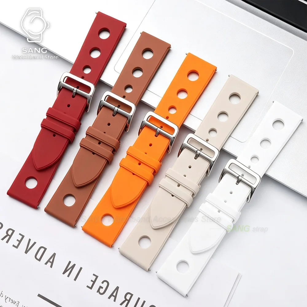 18/20/22mm Perforiertes Silikon-Uhrenarmband Universelles Sport-Uhrenarmband für Männer und Frauen Schnellverschluss-Armbänder für Seiko Weicher Handgelenkgurt – Detail 15