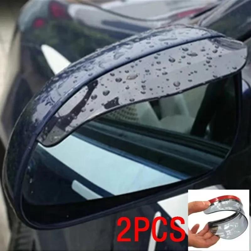 2pcs/set Universal Flexible PVC Rearview Mirror Rain Shield Car Rearview Mirror Eyebrow Rain Cover Auto Parts Rain Shield