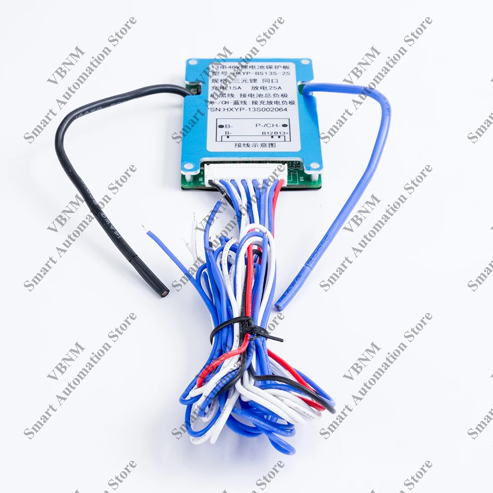 Bms-li-ionバッテリーパック,13s,48v,54.6v,20a,25a,3.7v,共通ポート,10a,15a充電,過負荷保護,電動自転車用ソーター、DIY