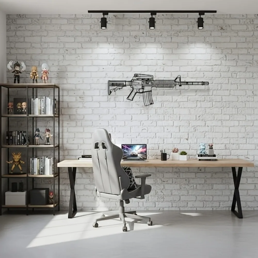 CIFbuy M4 Rifle AR15 Gun Silhouette Gaming Mouse Pad Non-Slip Rubber Base Edge-Locked Laptop Desk Mat - view 3