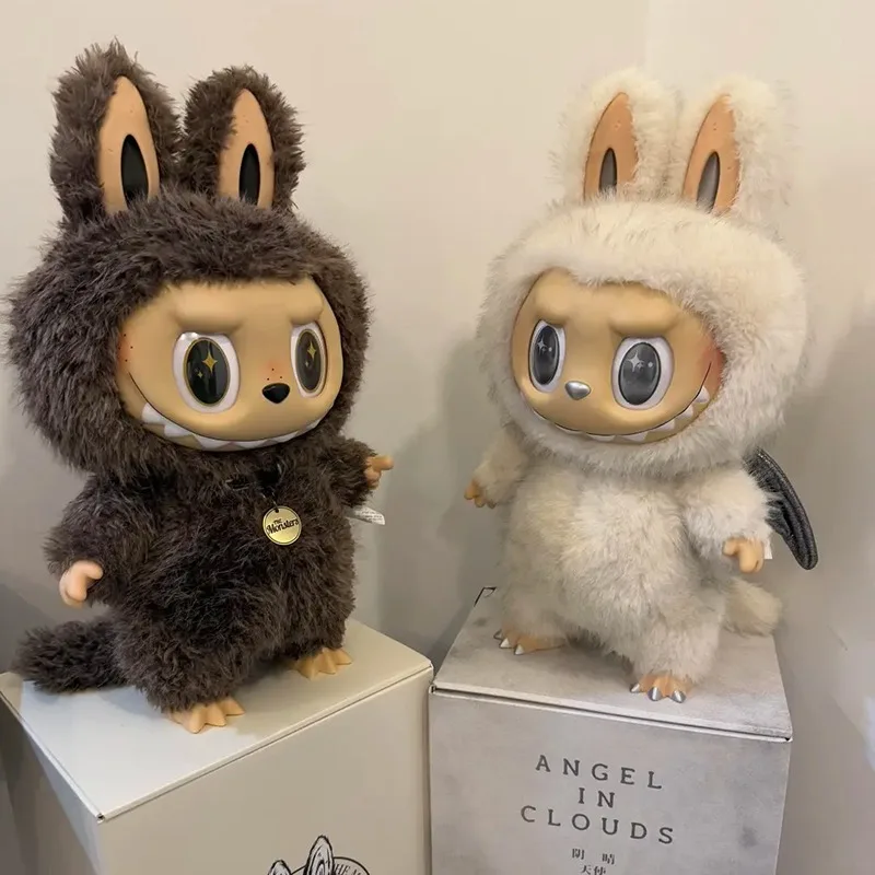Auténtica figura de vinilo de la serie Pop Mart labubu zimomo Arcángel y Big Boss, bonitos figuras de juguete de peluche de regalos de Navidad para niños grandes