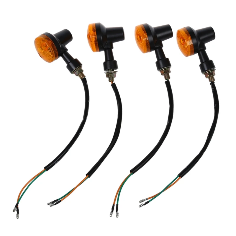 4 Pcs Motorcycle Motorbike Amber Turn Signal Light Bulb Indicator 12V