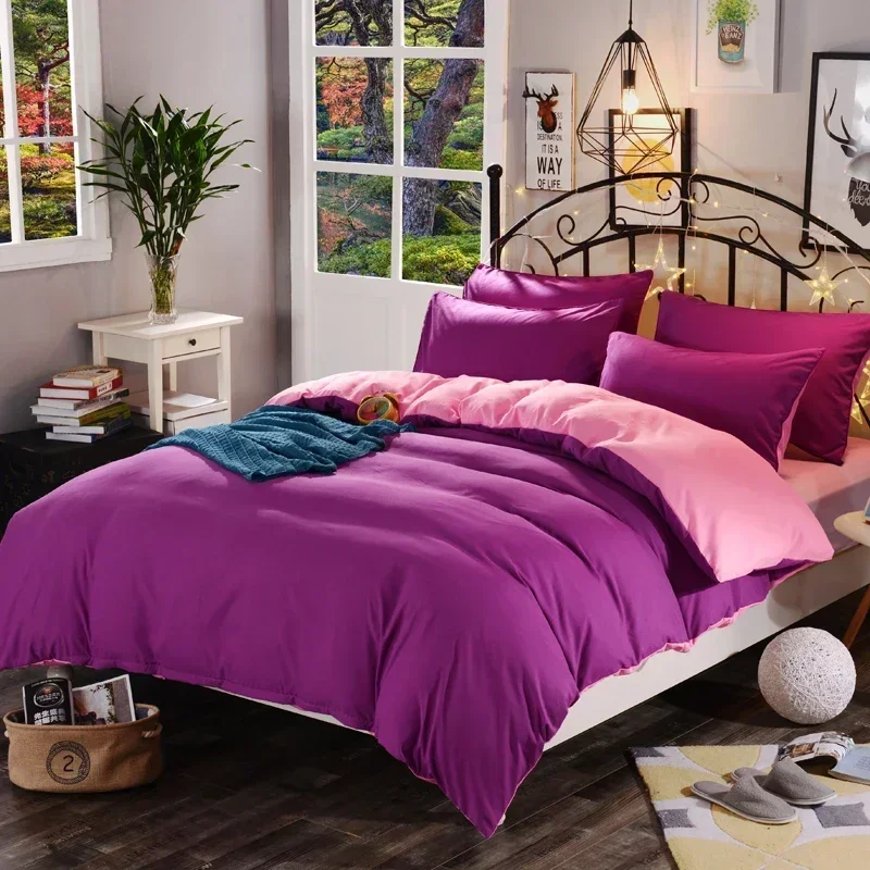 1pc high quality solid color thickening encryption active dyed Double sided duvet cover custom size