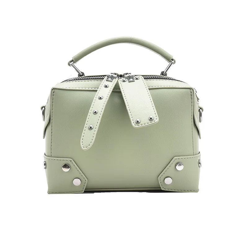 New Fashion Rivet Bag Women Net Red Shoulder Bag Fashion Solid Color Messenger Bag Cross-Border Small Bag Women