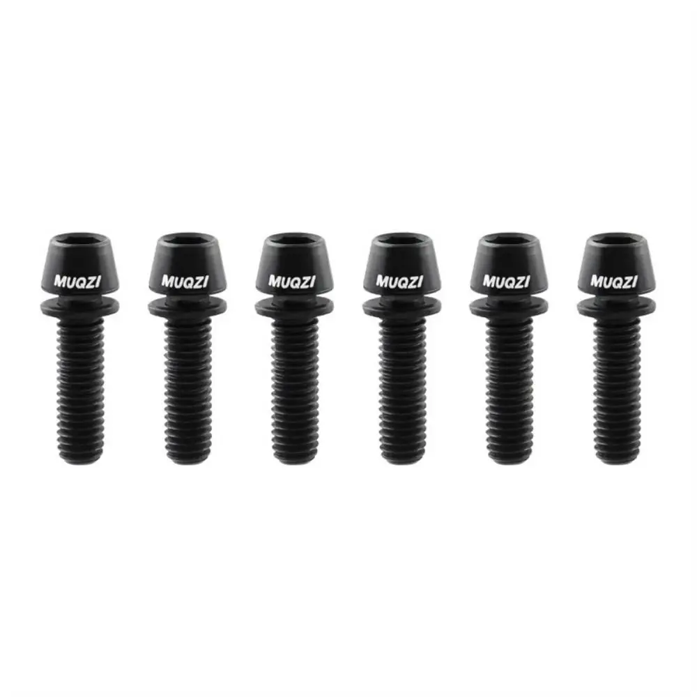 6pcs/set Titanium-plated Bicycle Handlebar Screws Stainless Steel Stem Riser Bicycle Disc Brake Caliper Bolt Fix Bolt Colorful