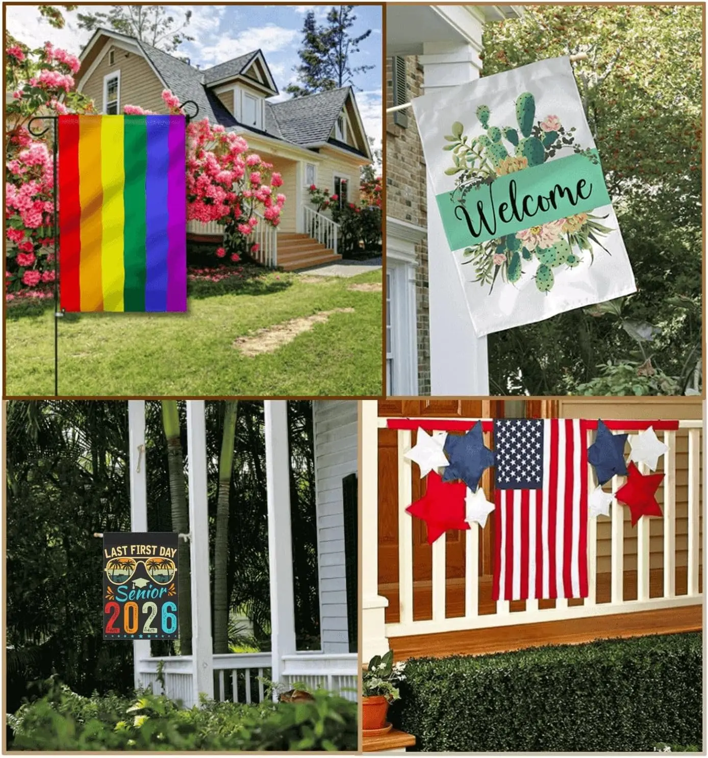 فئة يوم الأول من My Lasts لعام 2026 كبار العودة إلى المدارس 2026 علم الحديقة الموسمي 12 × 18 لافتة حديقة مضحكة مزدوجة الجوانب f AAO