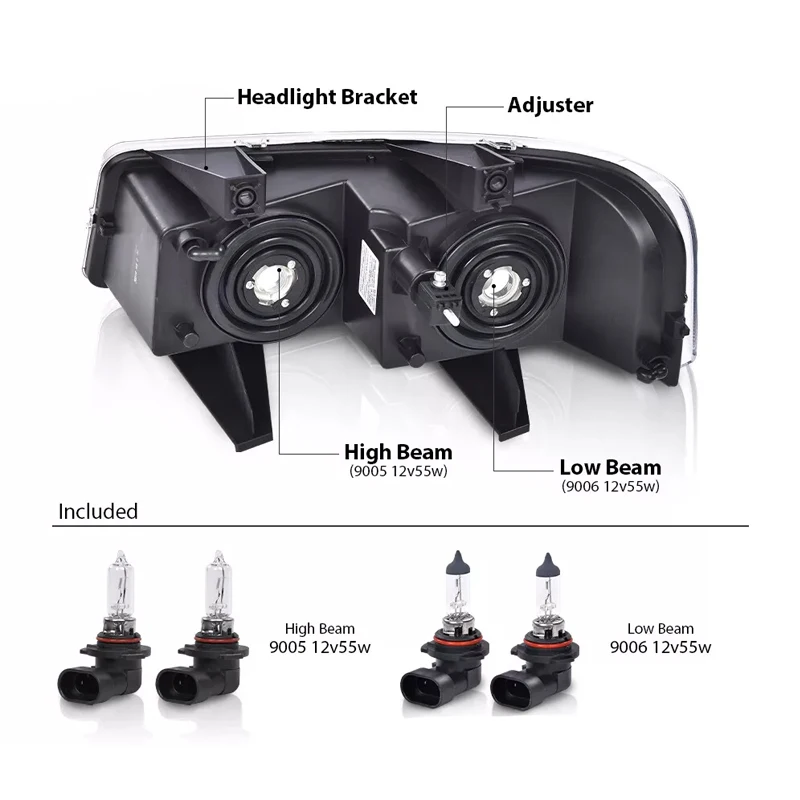 Picture 5: Clear Lens Headlight For Chevy Express GMC Savana Van 2003-2019 Car Front Halogen Turn signal Stop Signal Fog Lamp