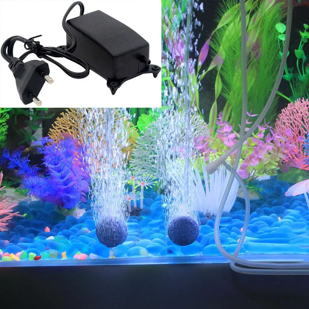 Bomba de aire para acuario y pecera con difusor burbujeador - imagen 3
