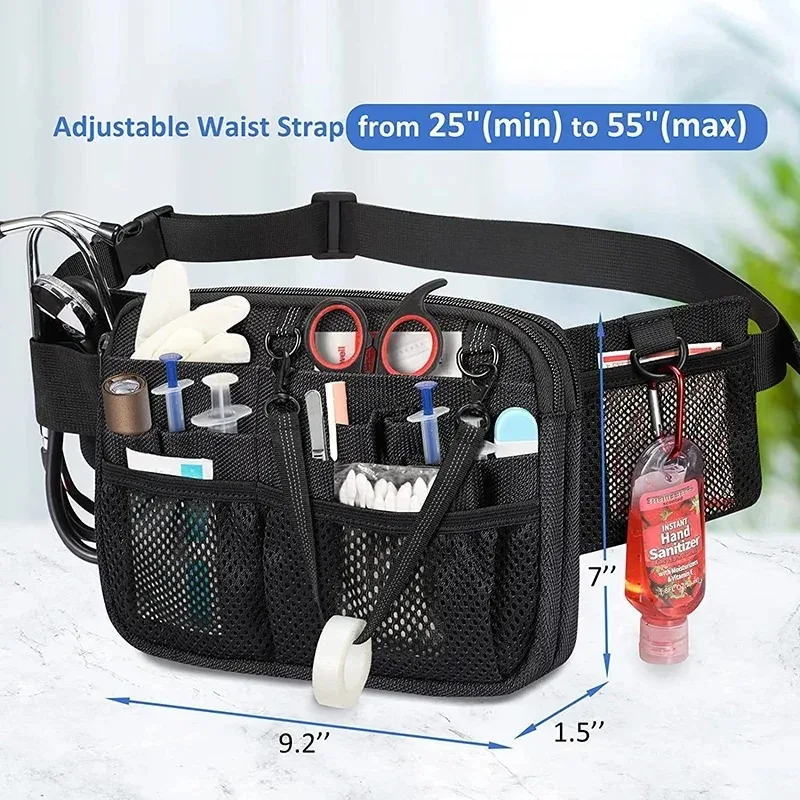 Nurse Fanny Pack Stethoscopes Durable Emergency Supplies Medical Gear Pocket Multiple Pockets Nurse Tool Waist Bag Vet Nurse