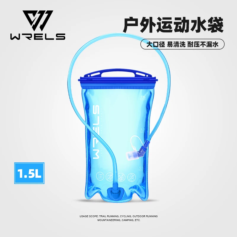 WRELS faltbare Silikon-Wasserflasche im Freien, Reisen, Sport, Laufen, Radfahren, Wasserkocher, Wasserflasche, BPA-frei, 500 ml, mit Strohhalm