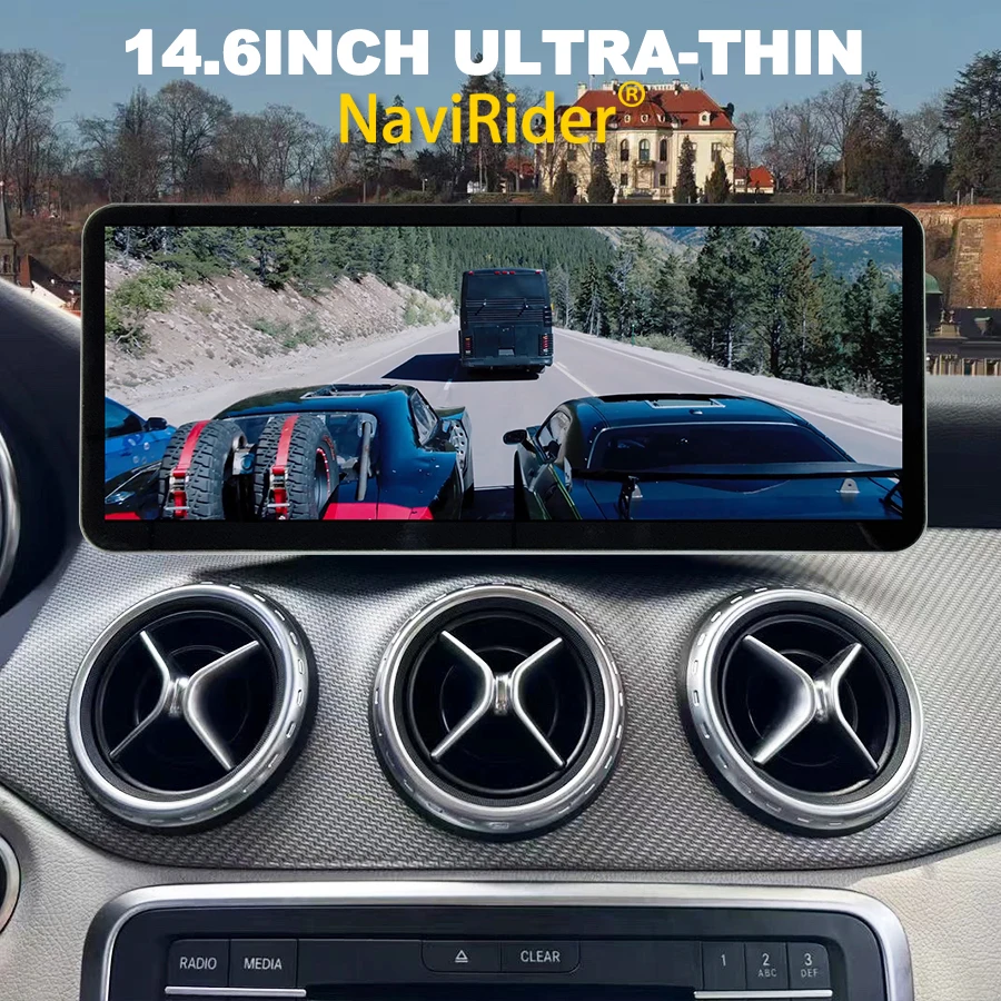14.6inch Car Radio Carplay For Benz A GLA CLA W176 X156 C117 X117 2013-2019 Android 14 Auto Stereo GPS Navigation Video Player