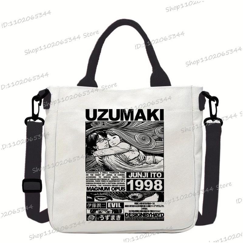 اليابانية مانغا جونجي إيتو القط قماش حقيبة كتف كلية نمط النساء الرجال أنيمي جونجي إيتو القط حقيبة كروسبودي الكرتون الفتيات حقيبة يد #3