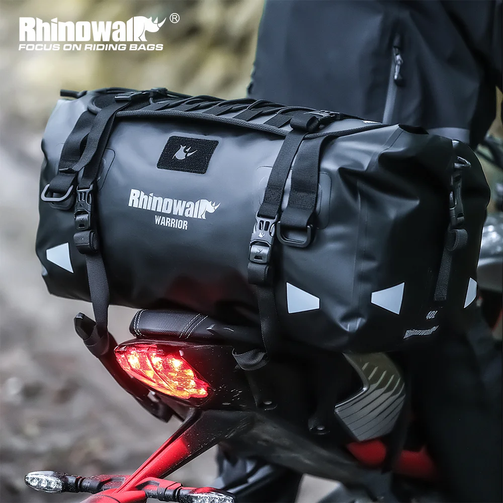 

Rhinowalk Motorcycle Tail Bag Rainproof Dry Motor Back Seat Pannier Backpack Luggage 20L/40L Luggage With Air Valve Reflectiv