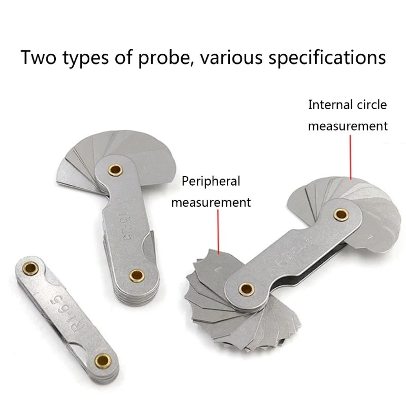 Radius Template R Gauge R1-6.5 R7-14.5 R15-25 Radius Gage Plate Fillet Gaug External Internal Concave Convex Arc Measuring Tools