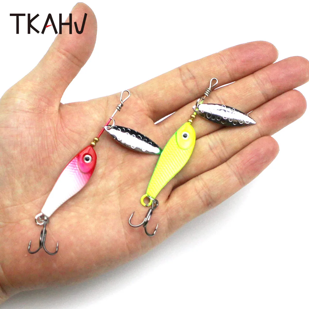 

TKAHV 1 PC Rotating Metal VIB Spinner Spoon Vibration Fishing Lure 8g 12.5g 15g 23g Bass Carp Artificial Hard Bait Treble Hook