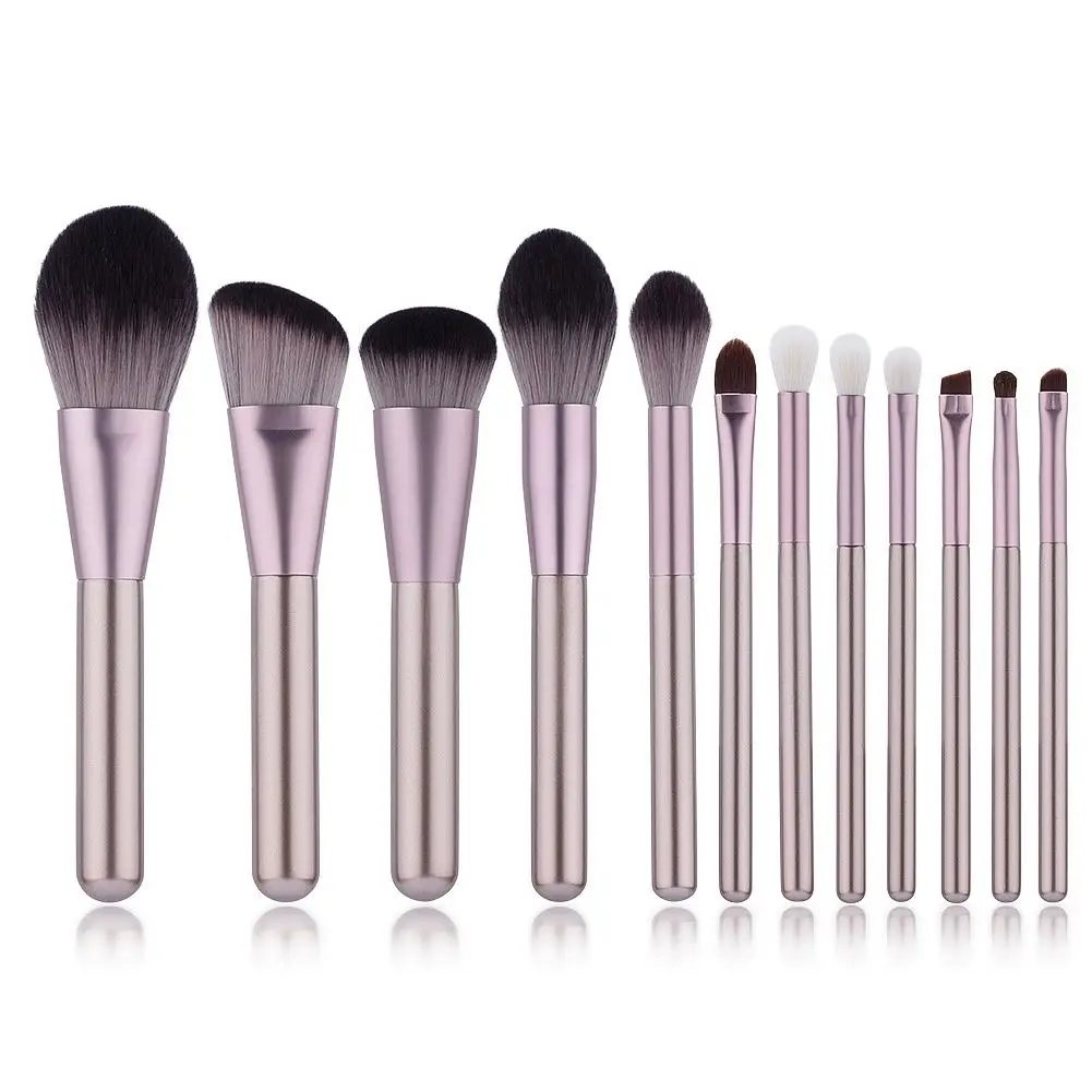 12 Small Grape Complete Set Of Super Soft Eye Shadow Brushes, Portable For Beginners' Makeup Tools