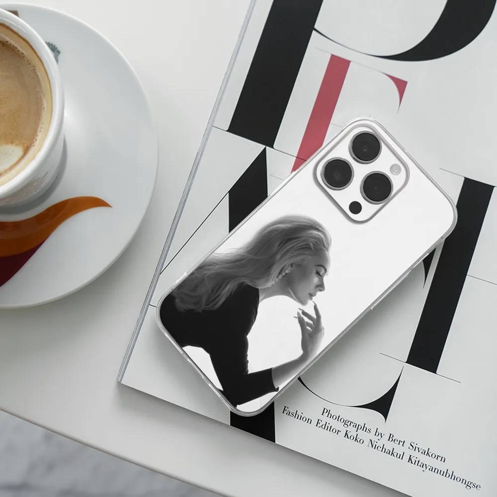 Capa de telefone cantor a-adele para iphone 16,15,14,13,12,11 plus, pro, max, zr,xs, x,7,8 plus, se, mini concha macia de silicone transparente