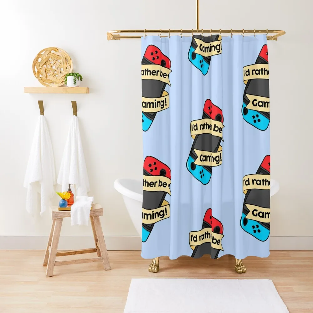 

I'd Rather Be Gaming - Switch Shower Curtain Elegant Bathroom Bathroom Accessory Modern Accessory Bathrooms Curtain