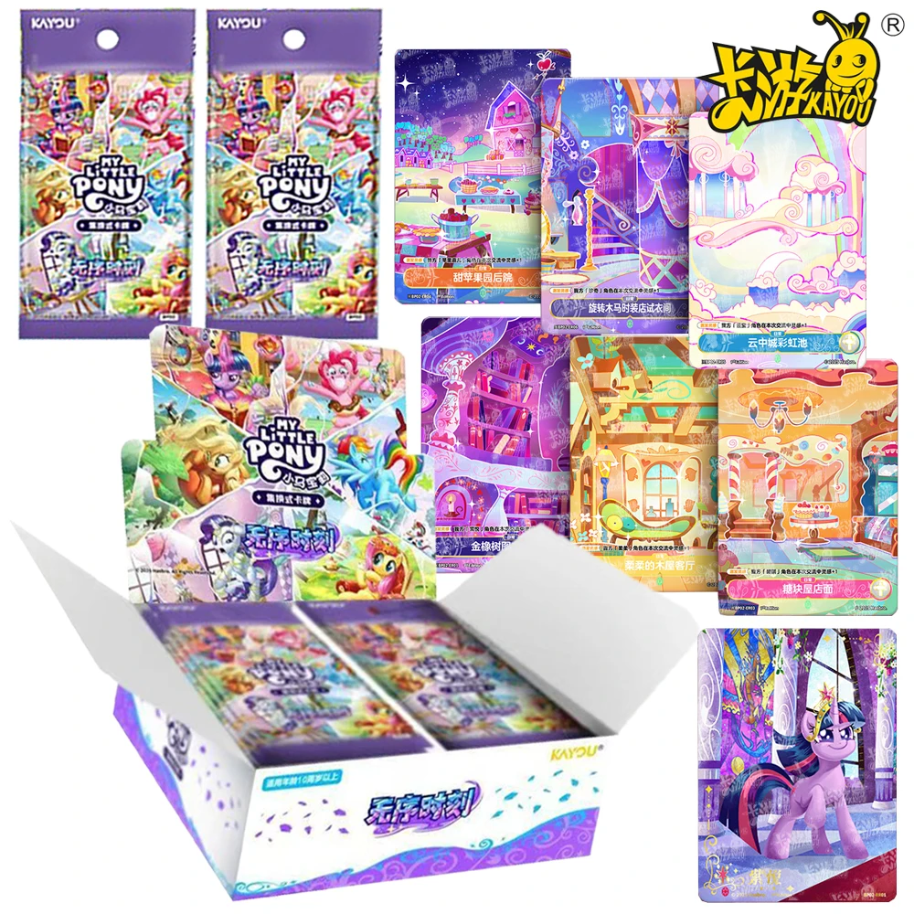 

Genuine Kayou My Little Pony Collection Card Fantasy Cartoon Character Fluttershy Pinkie Pie Exquisite Colorful Theme Card Gifts