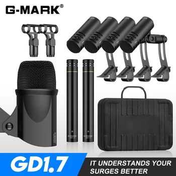 مجموعة ميكروفون اسطوانة G-MARK مع حقيبة ، آلات موسيقية ، ميكروفون للفرقة ، مسرح DJ ، أداء الآلات ، التسجيل ، البث المباشر