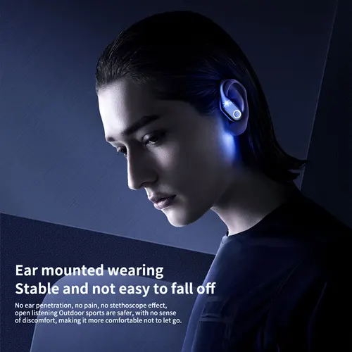 Imagen 2 del producto Auriculares Inalambricos, ANC Auriculares Bluetooth 5.3, 60H con Indicador de Carga LED, ENC Llamada Clara, Auriculares Inalambricos Deportivos con Gancho, Bajos Profundos, IPX7 Impermeable