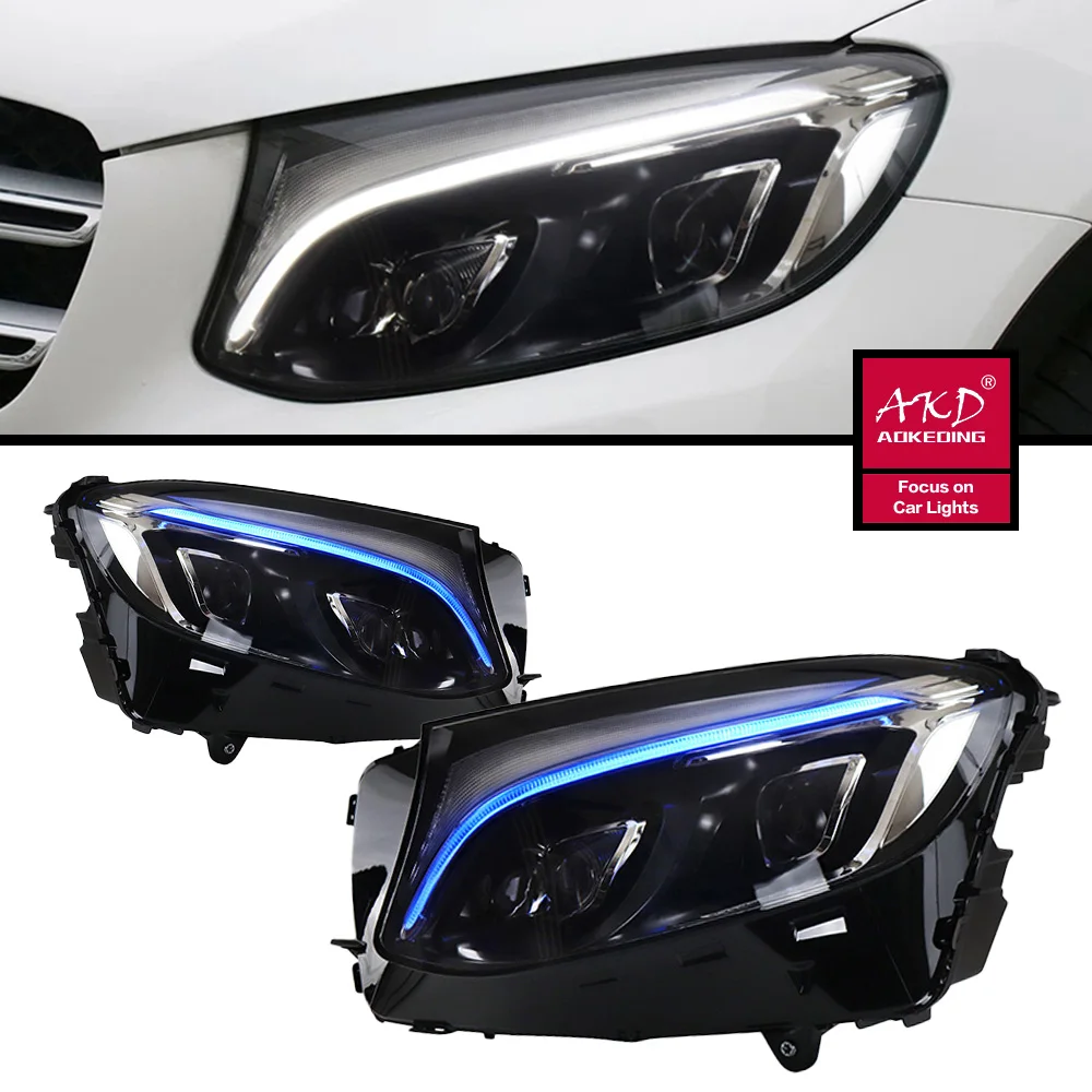 

LED Headlights For Benz GLC C253 X253 2016-2019 Front Head Lights Replacement DRL Daytime light Projector Facelift