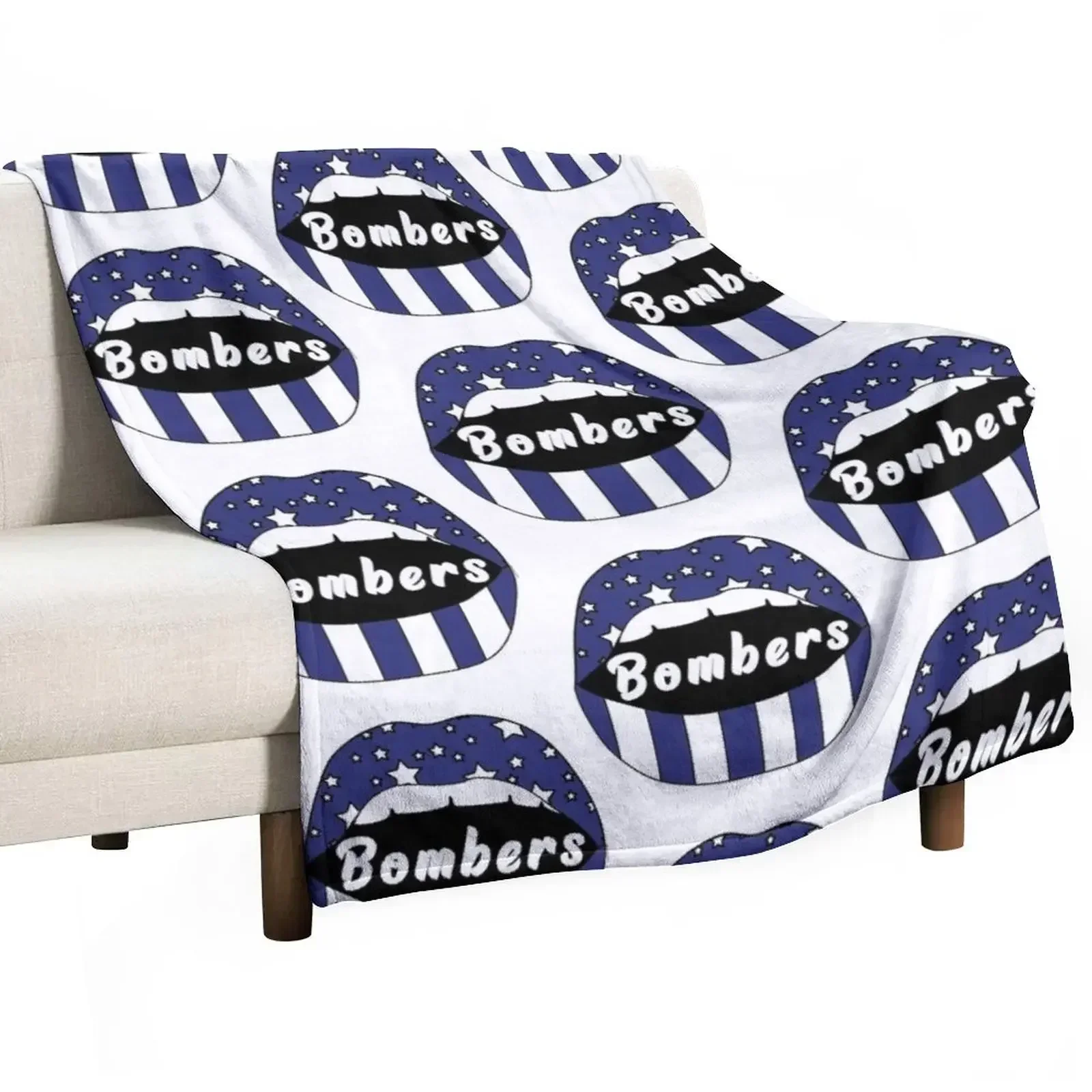 Ithaca Bombers Lips! Throw Blanket Kid'S Blankets For Bed Blankets