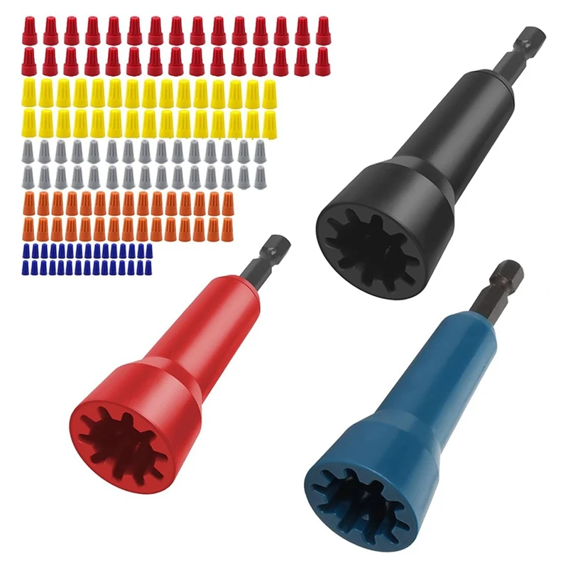 

Wire Twister Tool For Drill, Wirenut Twister Wire Nuts Assortment Kit,3 Wirenut Twister For Drill + 150Pcs Wire Caps