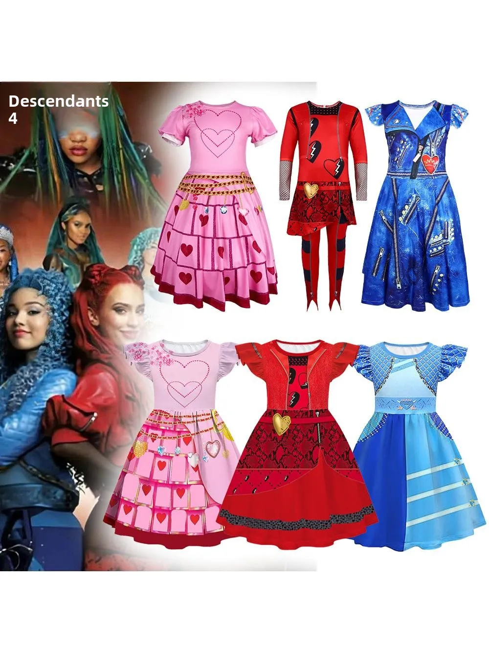 

New Arrival Heart Queen Princ Costume loween Print Animation Dr Children's Cosplay Clothing Red Heart Queen Dr