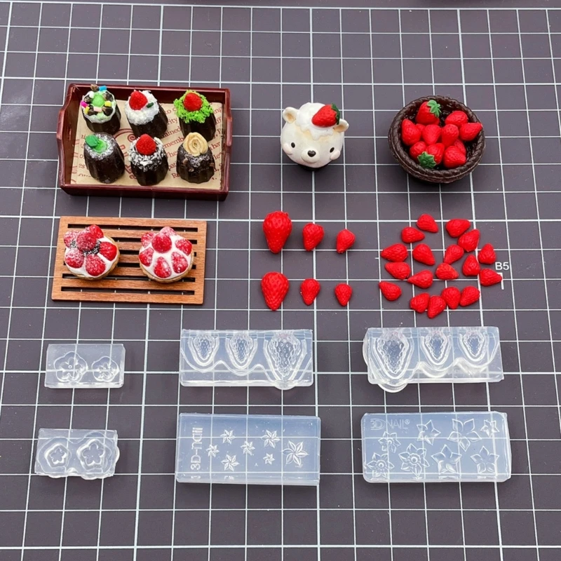 Strawberry Epoxy Resin Silicone Mold 3D Fondant Mould Cake DIY Supplies Professional Baking Tools Handmade Soap Mold