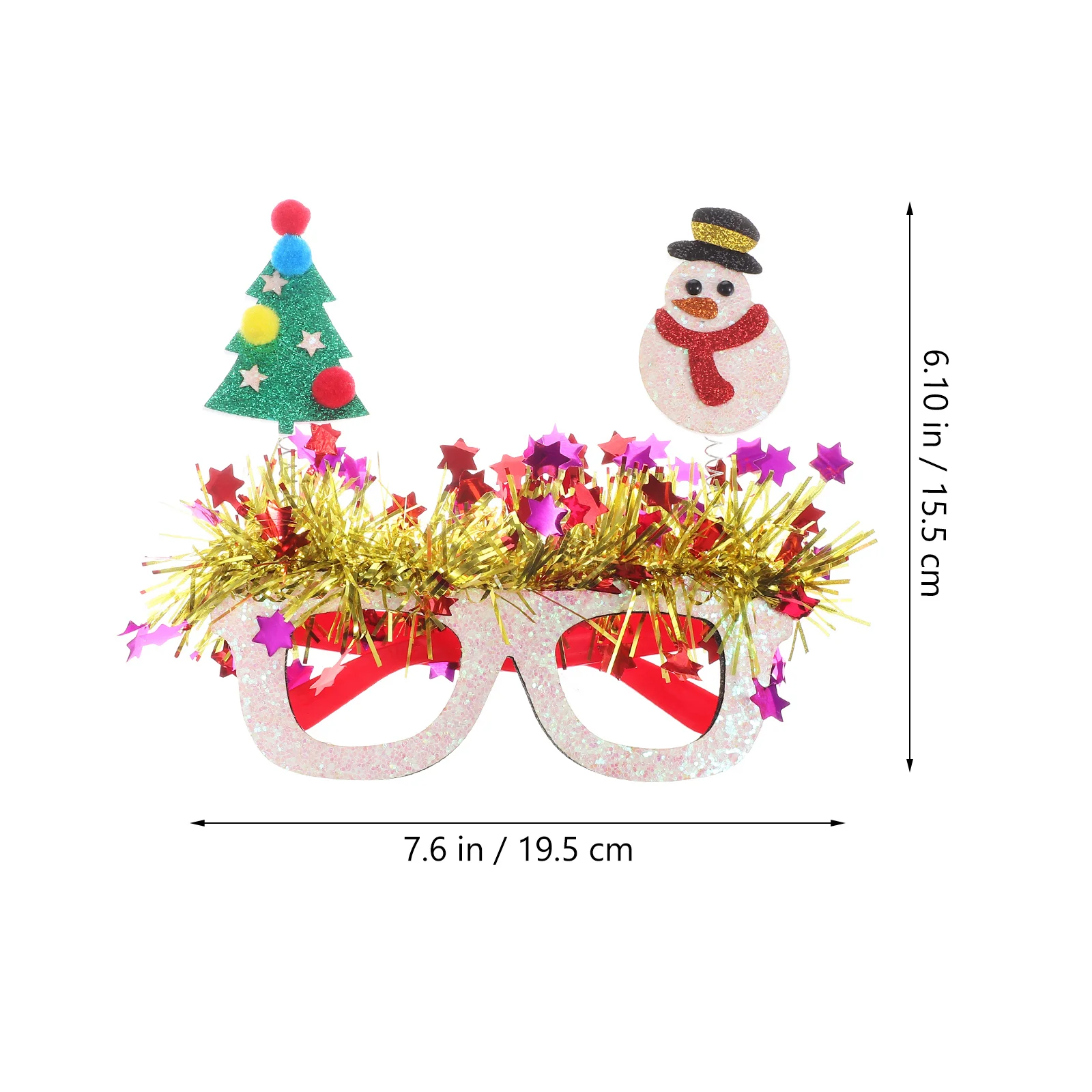 

6Pairs Party Glasses Christmas Novelty Frames Holiday Favors Festive Glitter Sequins Fun Christmas Accessories for Party
