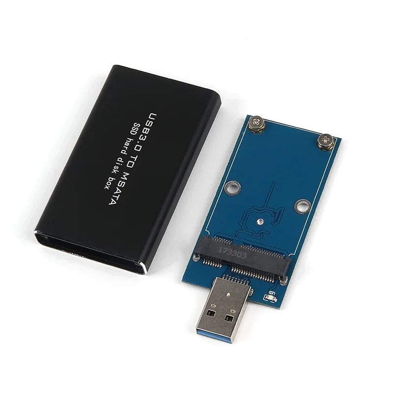 M2 SSD Внешний HDD Mobile Box USB3.0 to mSATA Case Адаптер жесткого диска USB 3.0 to mSATA SSD Корпус MSATA to USB 5 Гбит/с HDD Case