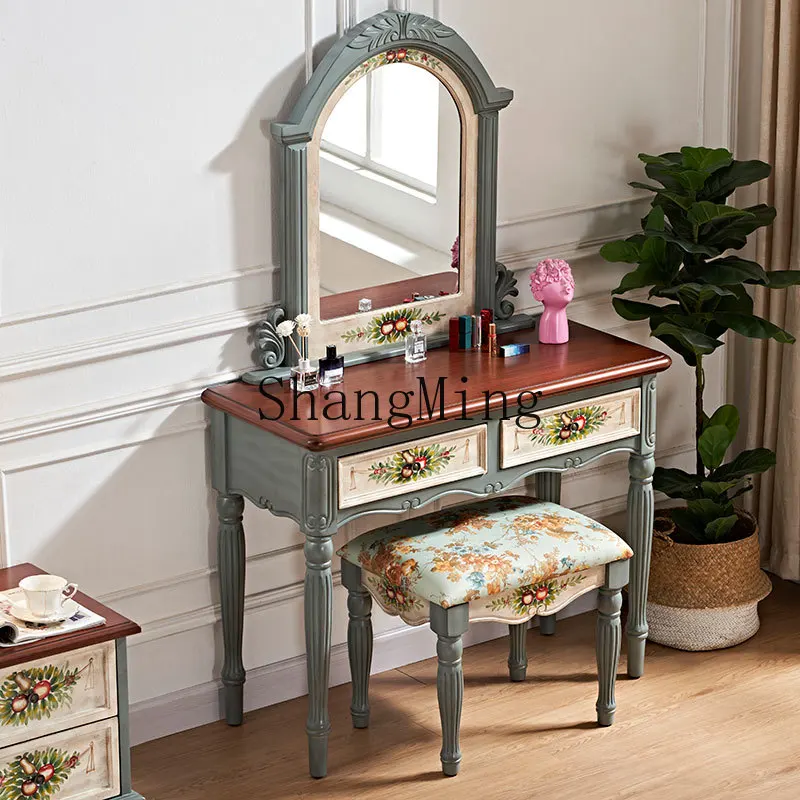 

ZYY pastoral small apartment bedroom mini e****mical simple Mediterranean room princess makeup table