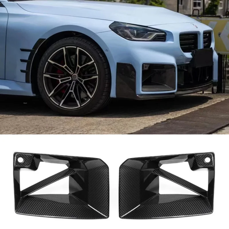 For BMW M3 G80 / M4 G82 G83 2021+ MP Style Dry Carbon Fiber Front Side Vent Trim Air Duct Fender Trim 2PCS