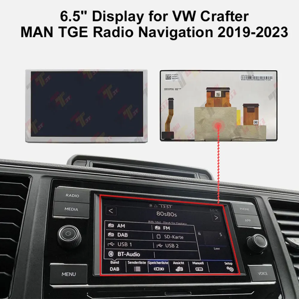 

Display for VW Atlas Crafter Skoda Fabia MK3 MAN TGE Radio Navigation Dashboard LCD Screen