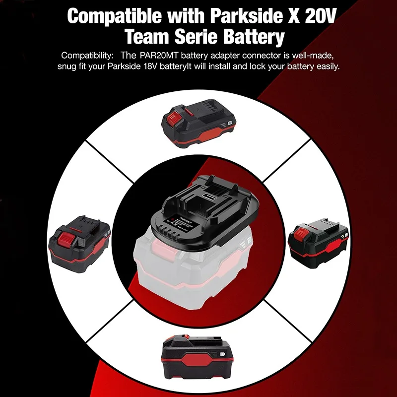 For Makita 18V Tools PAR20MT Battery Adapter for Parkside 20V Lithium Batteries To for Makita 18V