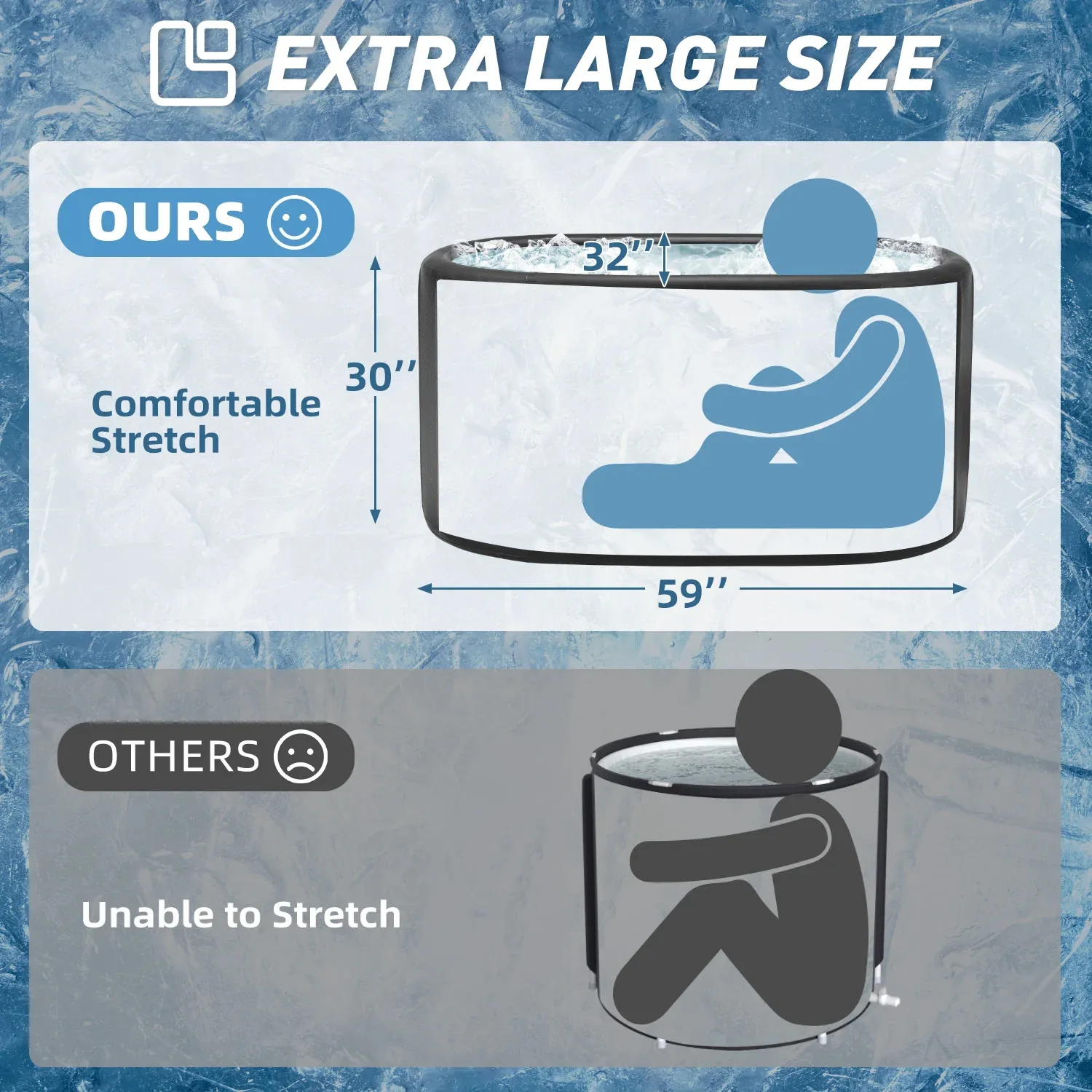 1 grados de rendimiento más alto, inmersión en frío con enfriador, bañera inflable, baño de hielo, uso para todo tipo de clima, pequeño enfriador de agua, baño de hielo