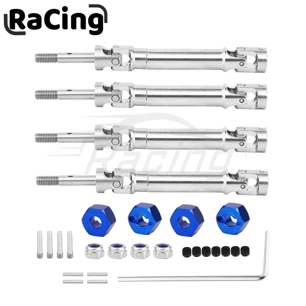 

4Pcs Universal Joint Stainless Steel Drive CVD Shaft for 1/10 Traxxas Slash Rustler Stampede VXL 4X4 4WD RC Car Upgrade Parts