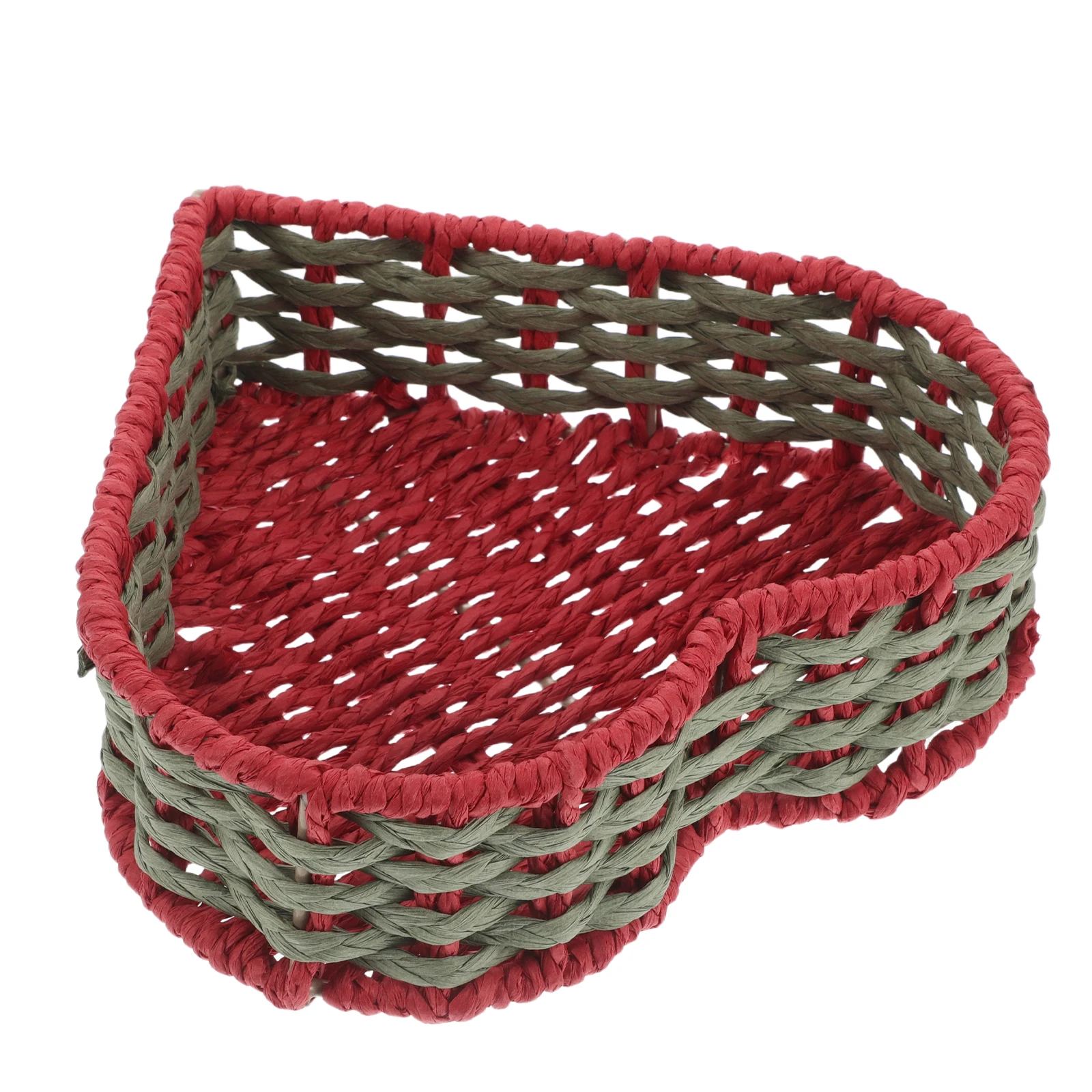 

Heart Shape Hand Woven Storage Basket Desktop Organizer Decorative Home Gift Paper Rope Basket For Bedroom Living Room