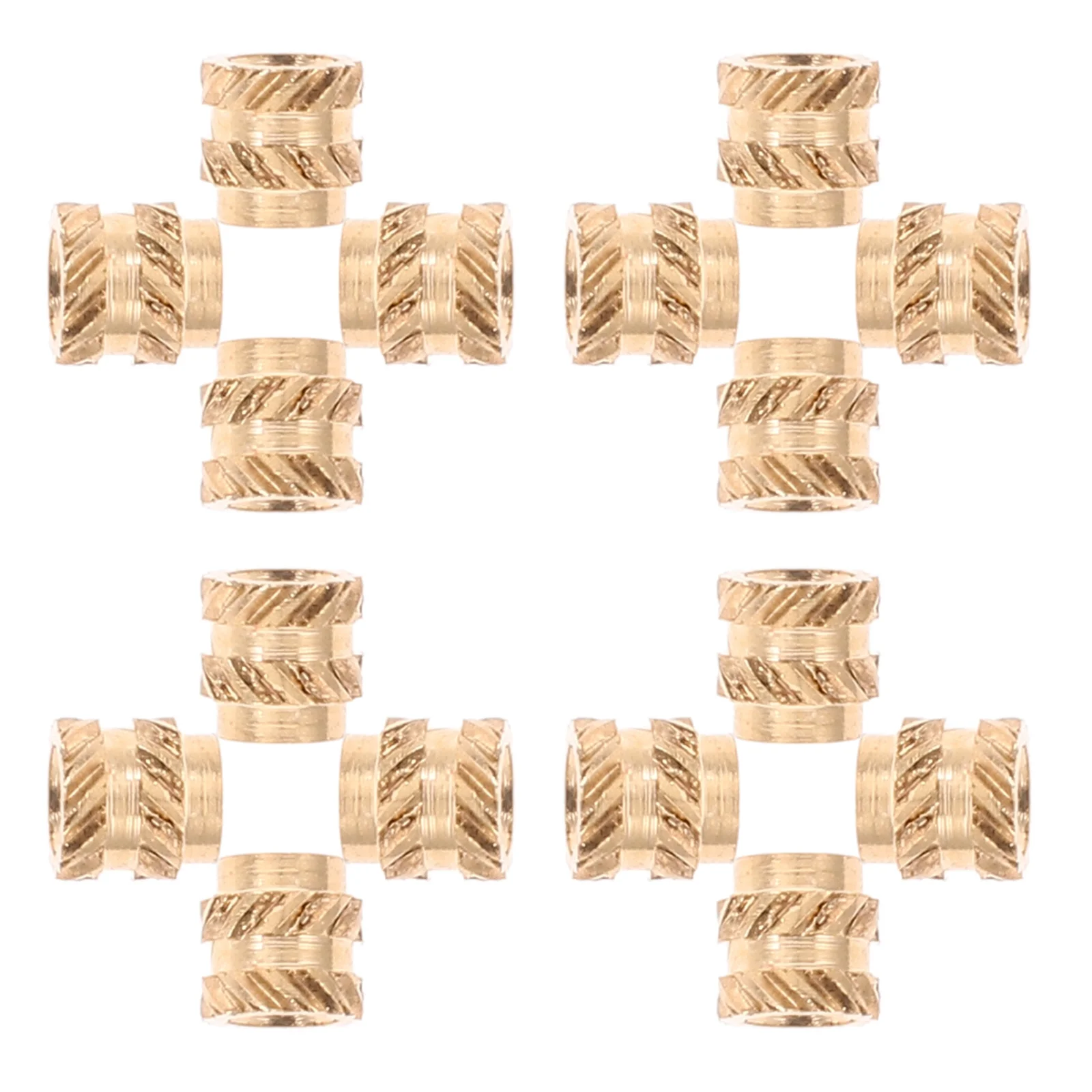 60Pcs Brass Knurled Threaded Insert Nut Serrated Heat Set Inserts for Wood Plastic 3D Printing DIY Hardware Threaded Insert Nut